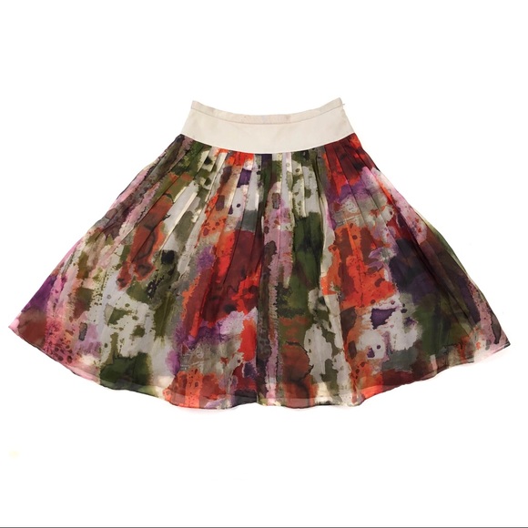 Anthropologie 100% silk Edme Esyllte full skirt - Picture 1 of 8
